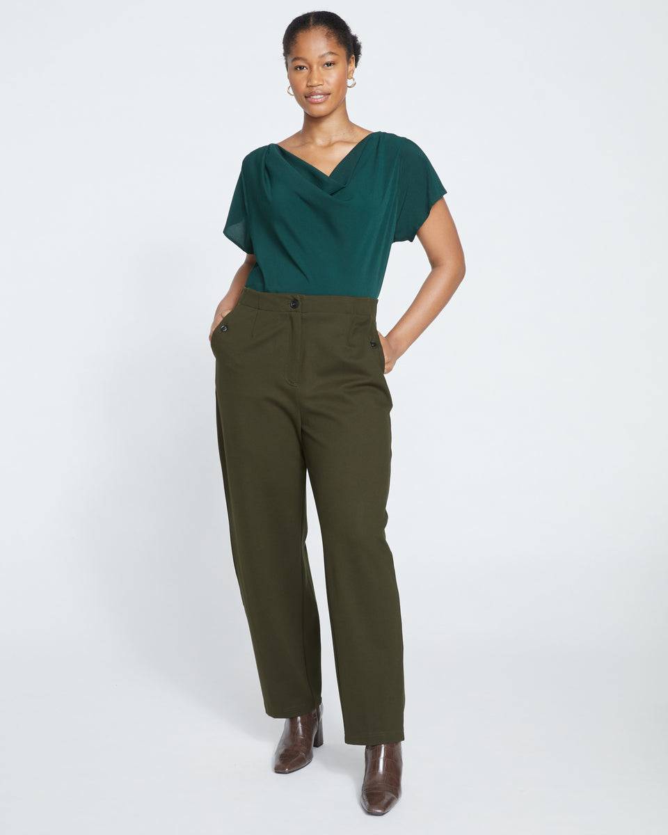 Audrey Tailored Ponte Pants - Evening Forest Zoom image 0