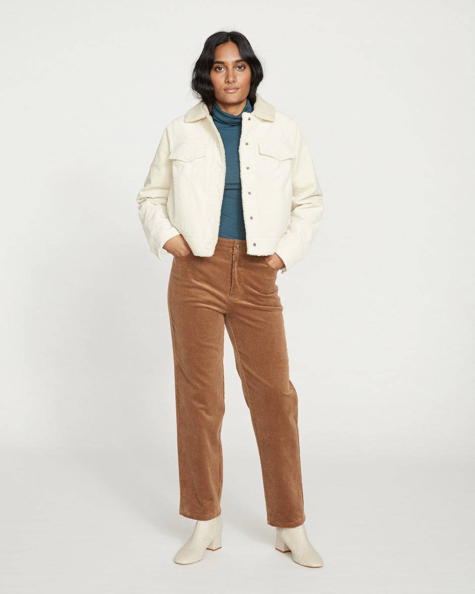 Cassidy High Rise Straight Corduroy Pants - Foie Gras Zoom image 0
