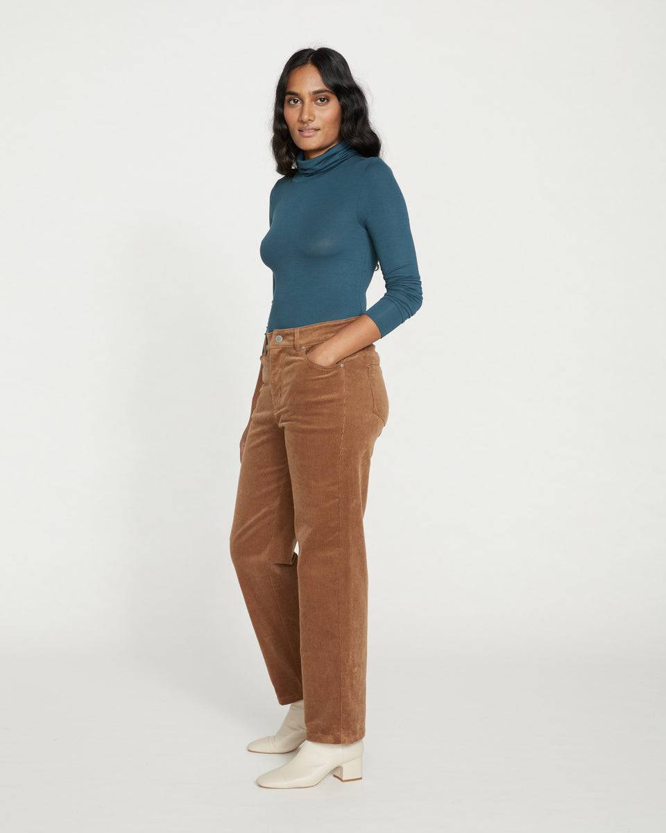 Cassidy High Rise Straight Corduroy Pants - Foie Gras Zoom image 2
