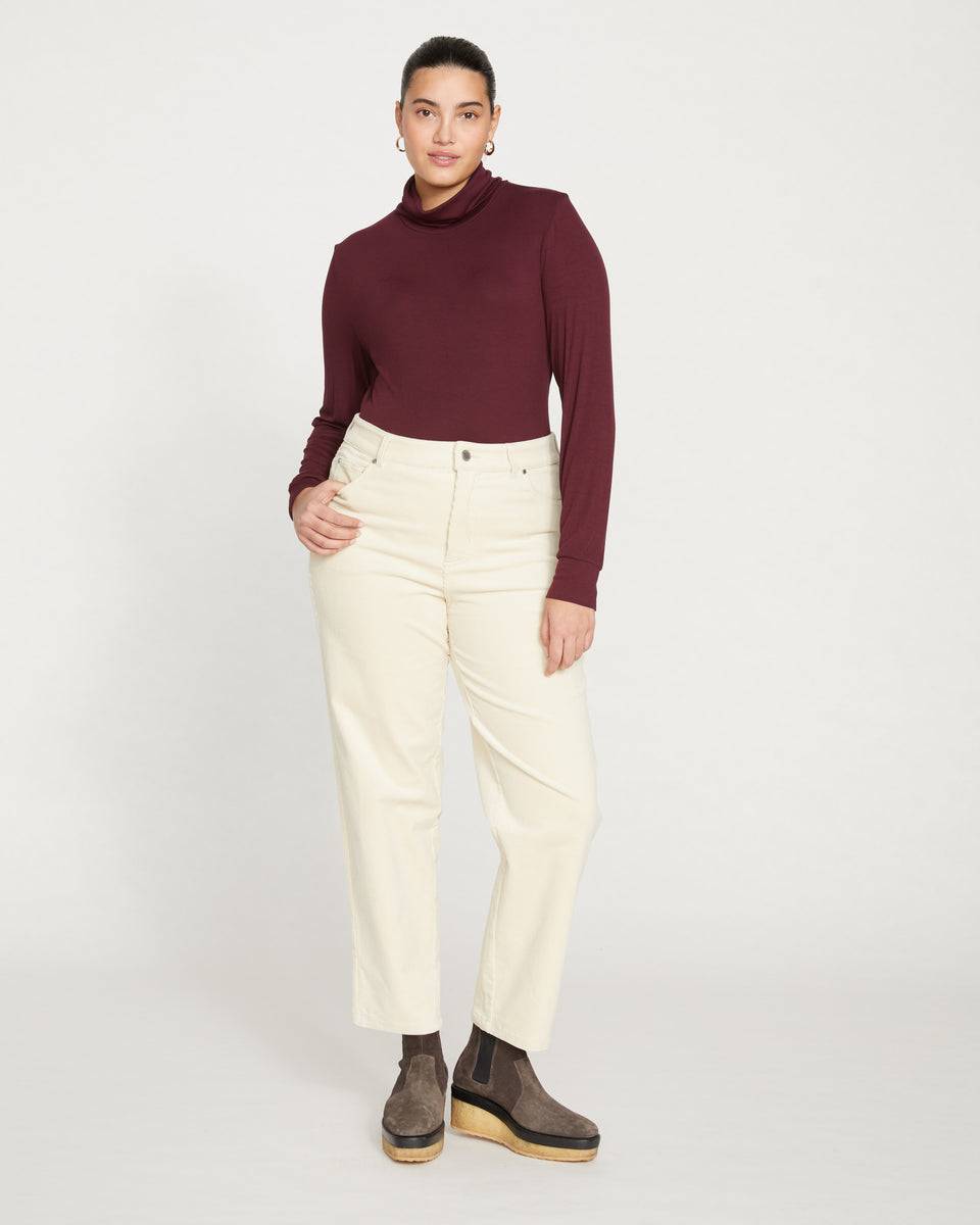 Cassidy High Rise Straight Corduroy Pants - Ceramic Zoom image 1