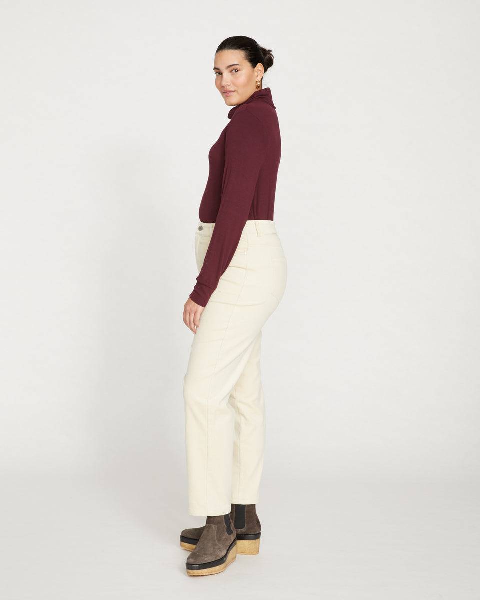 Cassidy High Rise Straight Corduroy Pants - Ceramic Zoom image 2