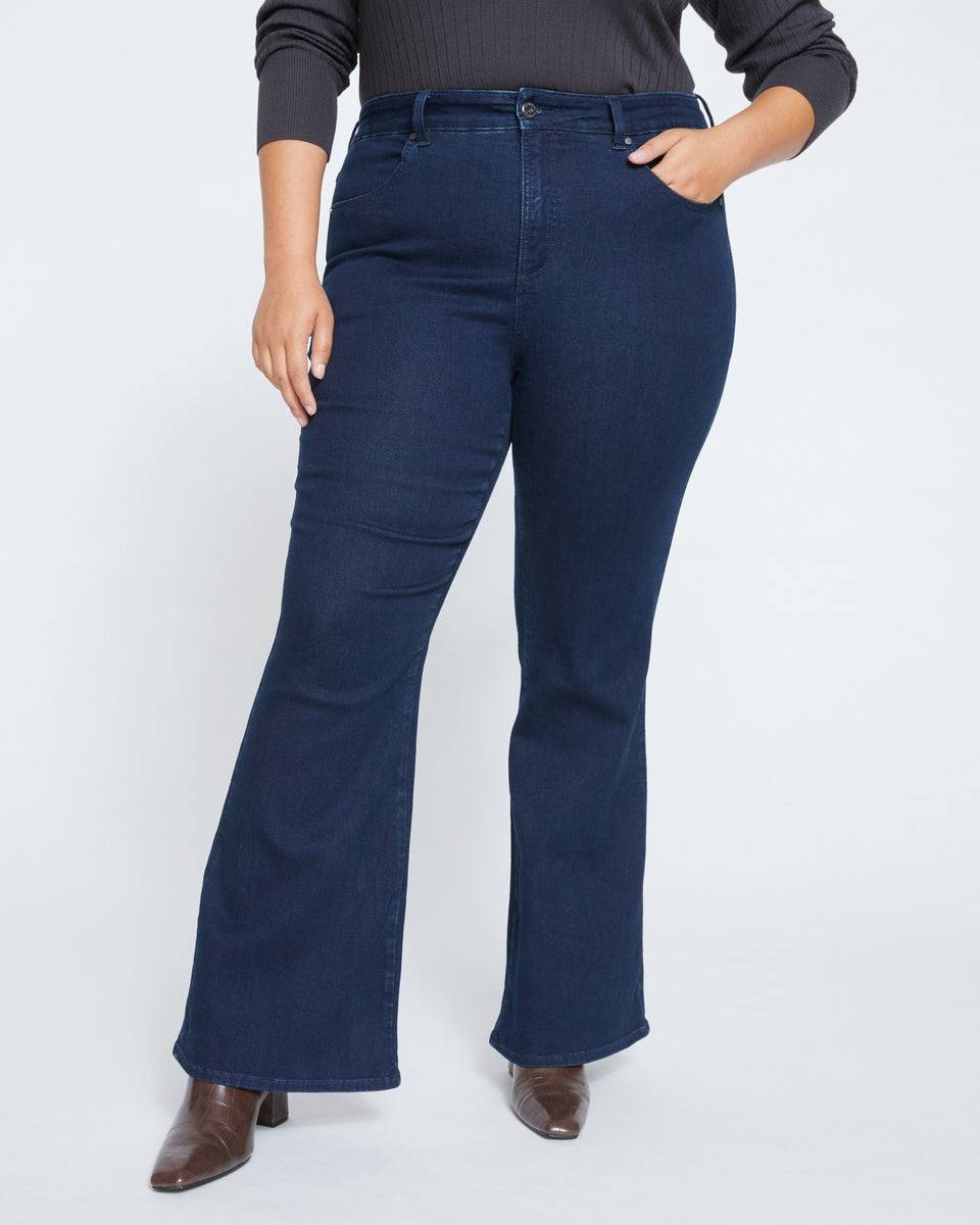 Farrah High Rise Flared Jeans - Dark Indigo Zoom image 1