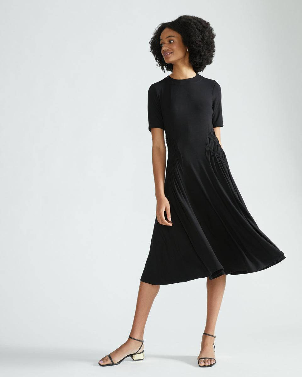 Devi Liquid Jersey Dress - Black Zoom image 0