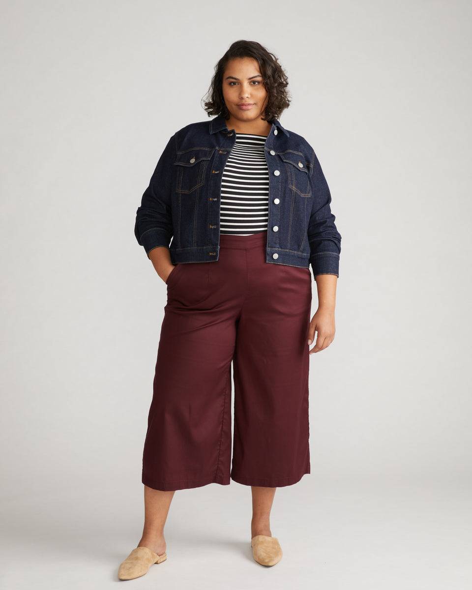 Perfect Tencel Chambray Culottes - Black Cherry Zoom image 0