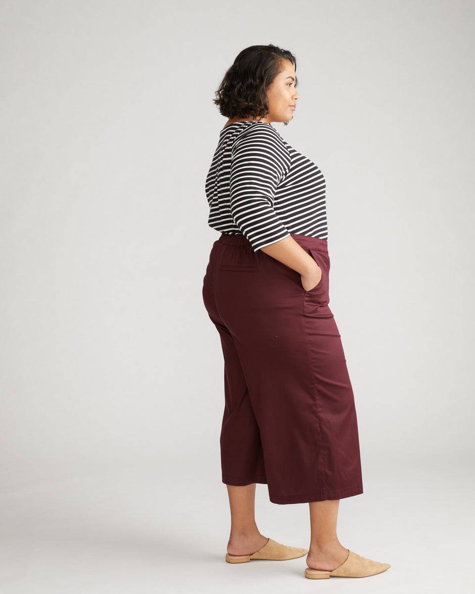 Perfect Tencel Chambray Culottes - Black Cherry Zoom image 1