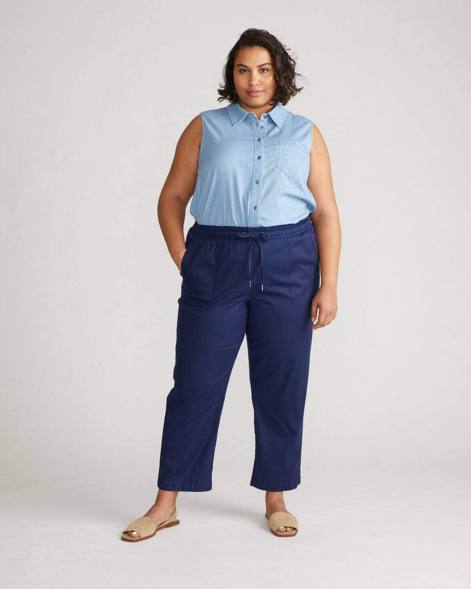 Perfect Tencel Chambray Off-Duty Pants - Cerulean Zoom image 0
