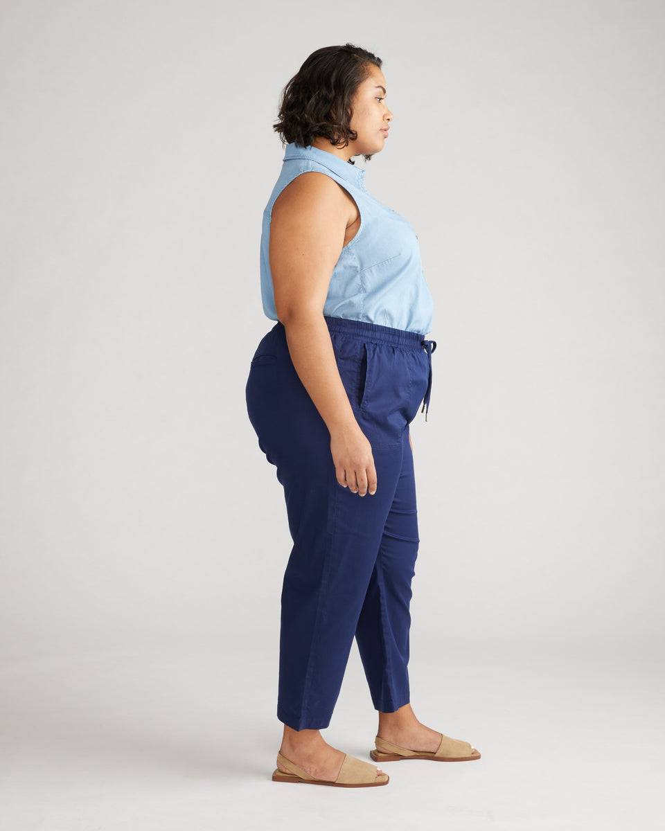 Perfect Tencel Chambray Off-Duty Pants - Cerulean Zoom image 1