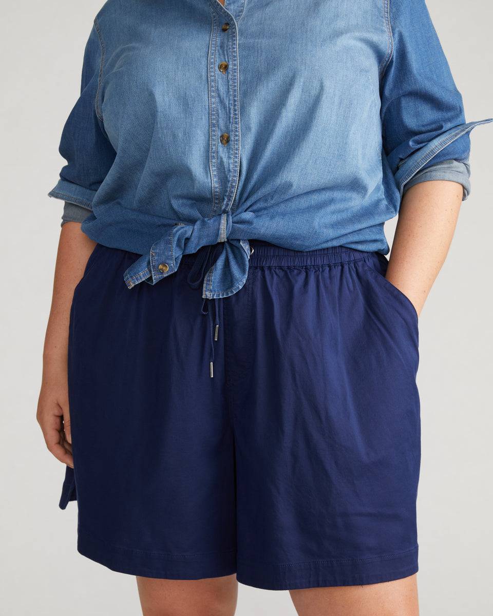 Perfect Tencel Chambray Shorts - Cerulean Zoom image 0