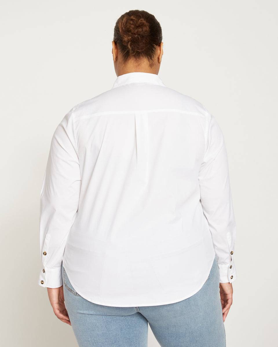 Elbe Stretch Poplin Shirt Classic Fit - White Zoom image 9