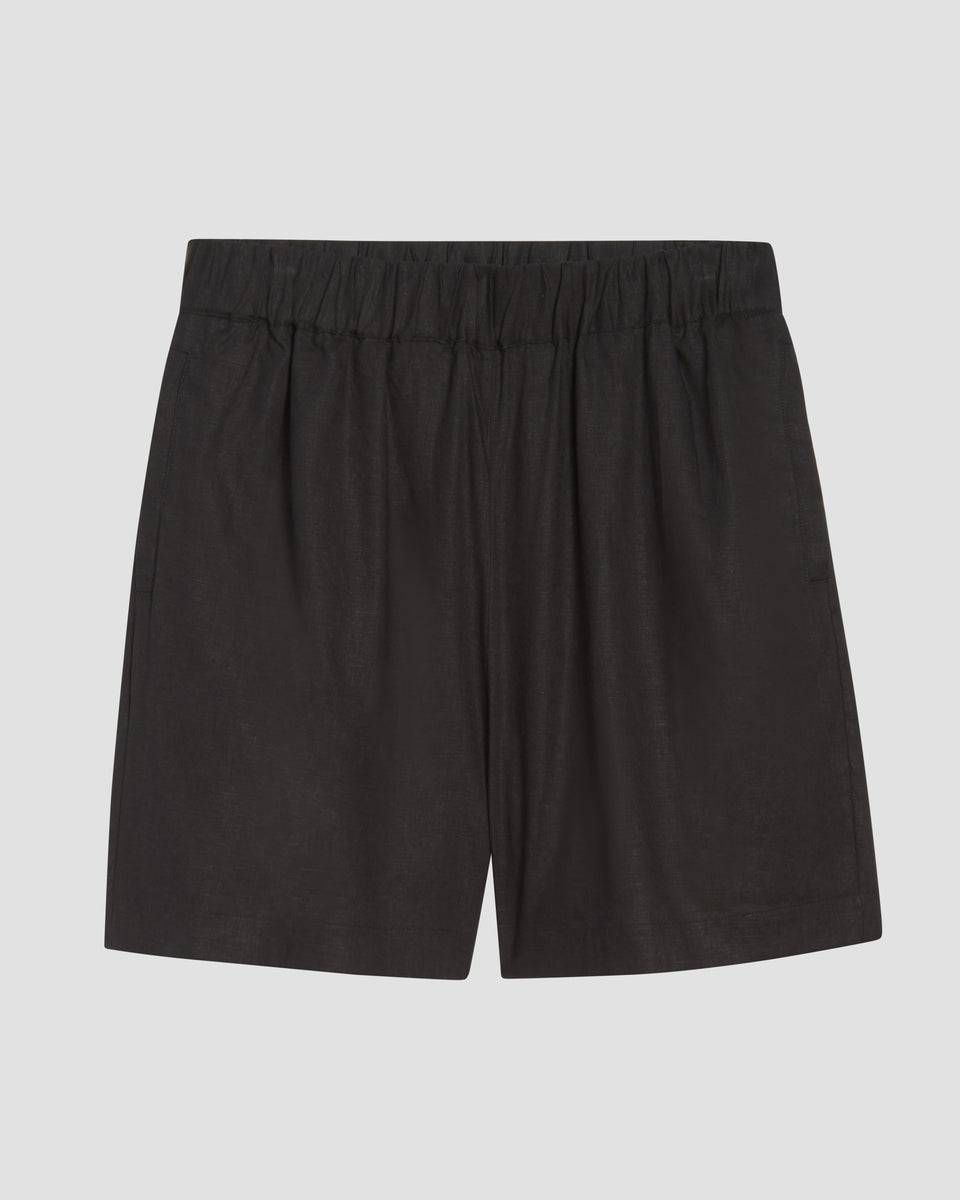 Juniper Linen Easy Pull-On Shorts - Black Zoom image 0