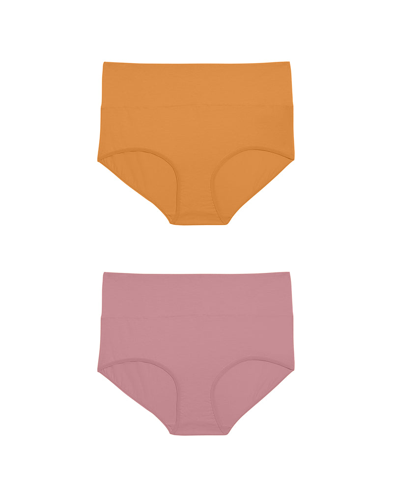 UltimateS 2-Pack Full Coverage High Rise Brief - Melon/Pink