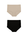UltimateS 2-Pack Full Coverage High Rise Brief - Black/Porcelain