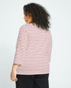Belle Breton Stripe Jersey Tee - Ecru/Burgundy Stripe