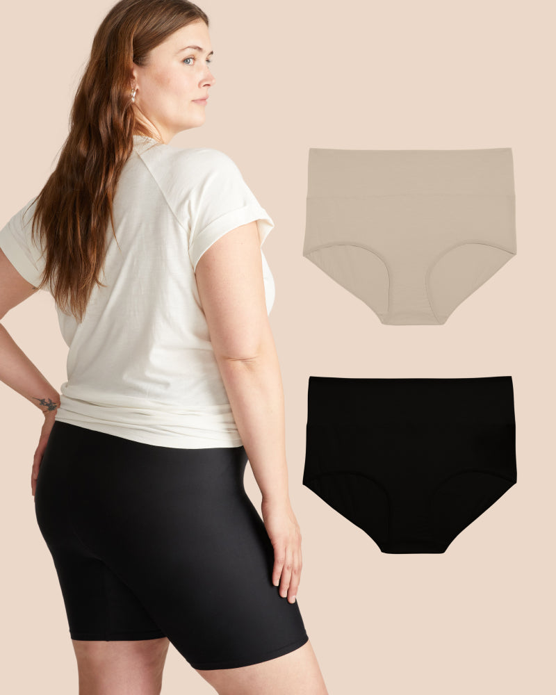 2-Pack Full Coverage High Rise Brief + Barely-There Slip Short Bundle