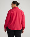 Better-Than-Silk Long Sleeve V-Neck Top - Cerise