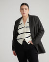 Better-Than-Wool Cardigan - White/Navy Stripe
