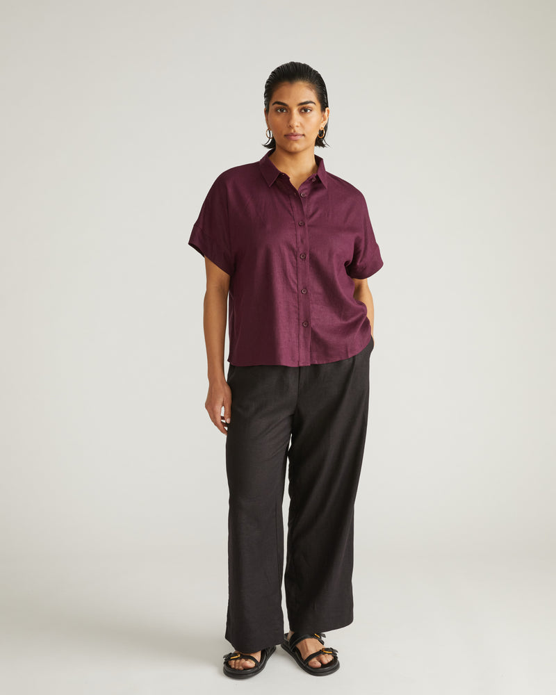 Tupelo Linen Shirt - Acai