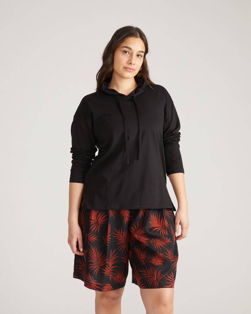 Baja Breton Stripe Hoodie - Solid Black