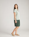 Cecile Breton Stripe Polo - Sage/Ecru Stripe