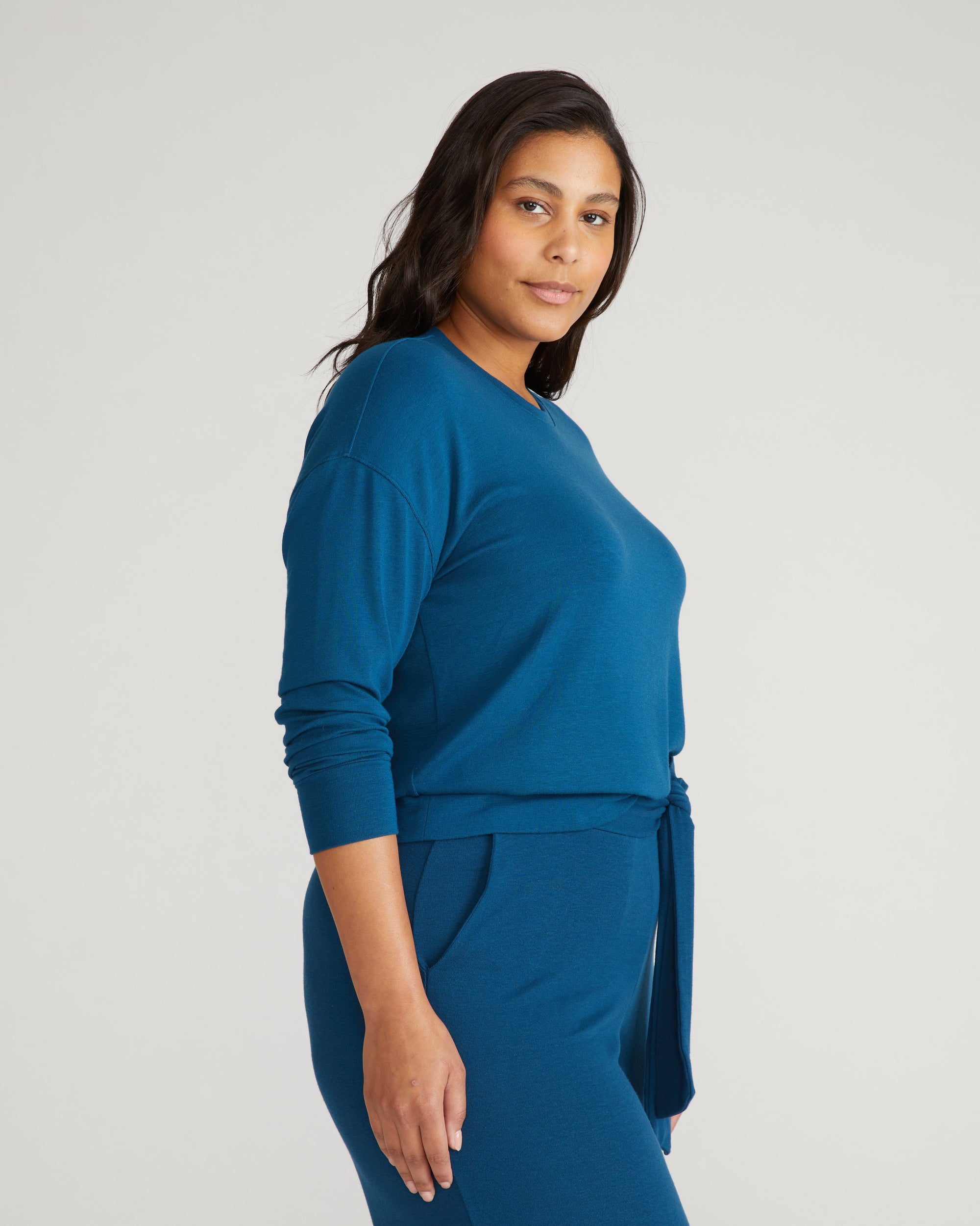 TravelKnit Sweatshirt - Blue Teal