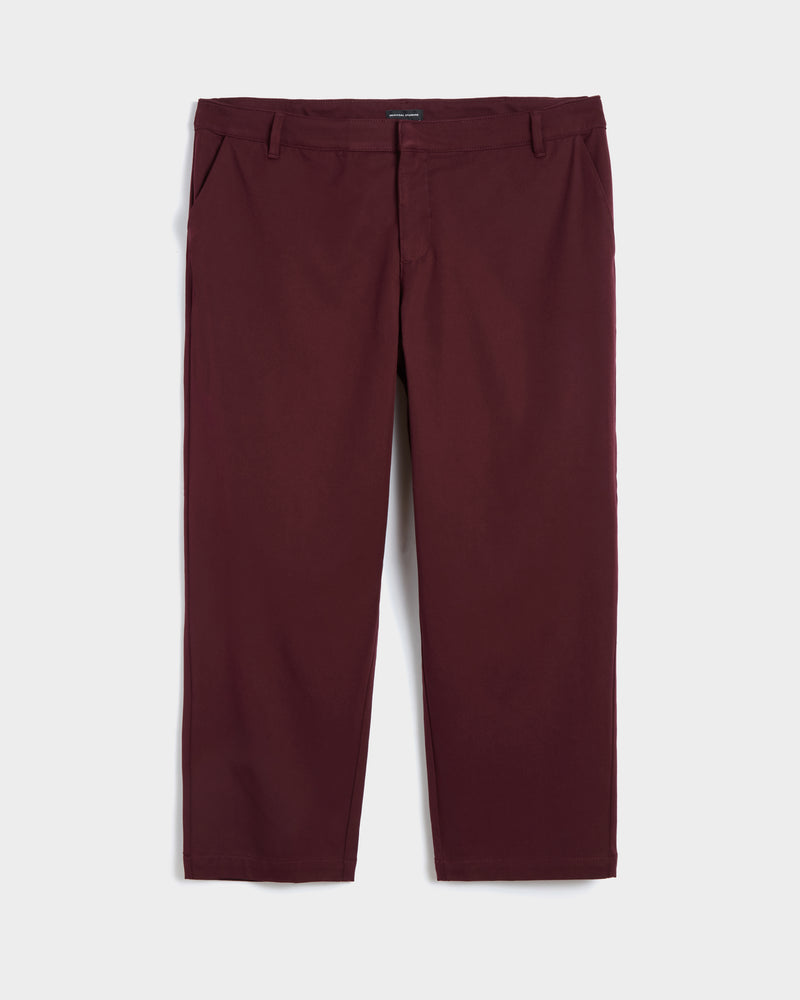 Orchard Stretch Cotton Twill Cropped Chinos - Black Cherry