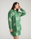 Dawn Linen Hi Low Tunic - Beachgrass Print in Green