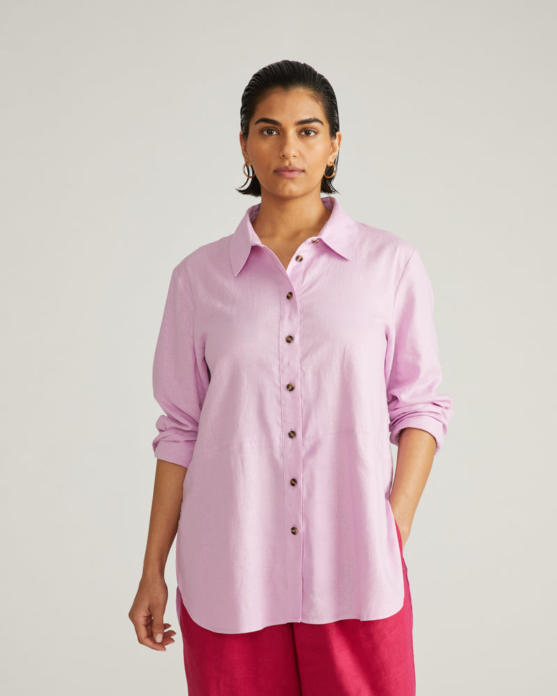 Dawn Linen Hi Low Tunic - Lilac