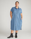 Dune Cotton Chambray Shirtdress - Cove Blue