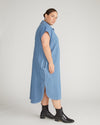 Dune Cotton Chambray Shirtdress - Cove Blue