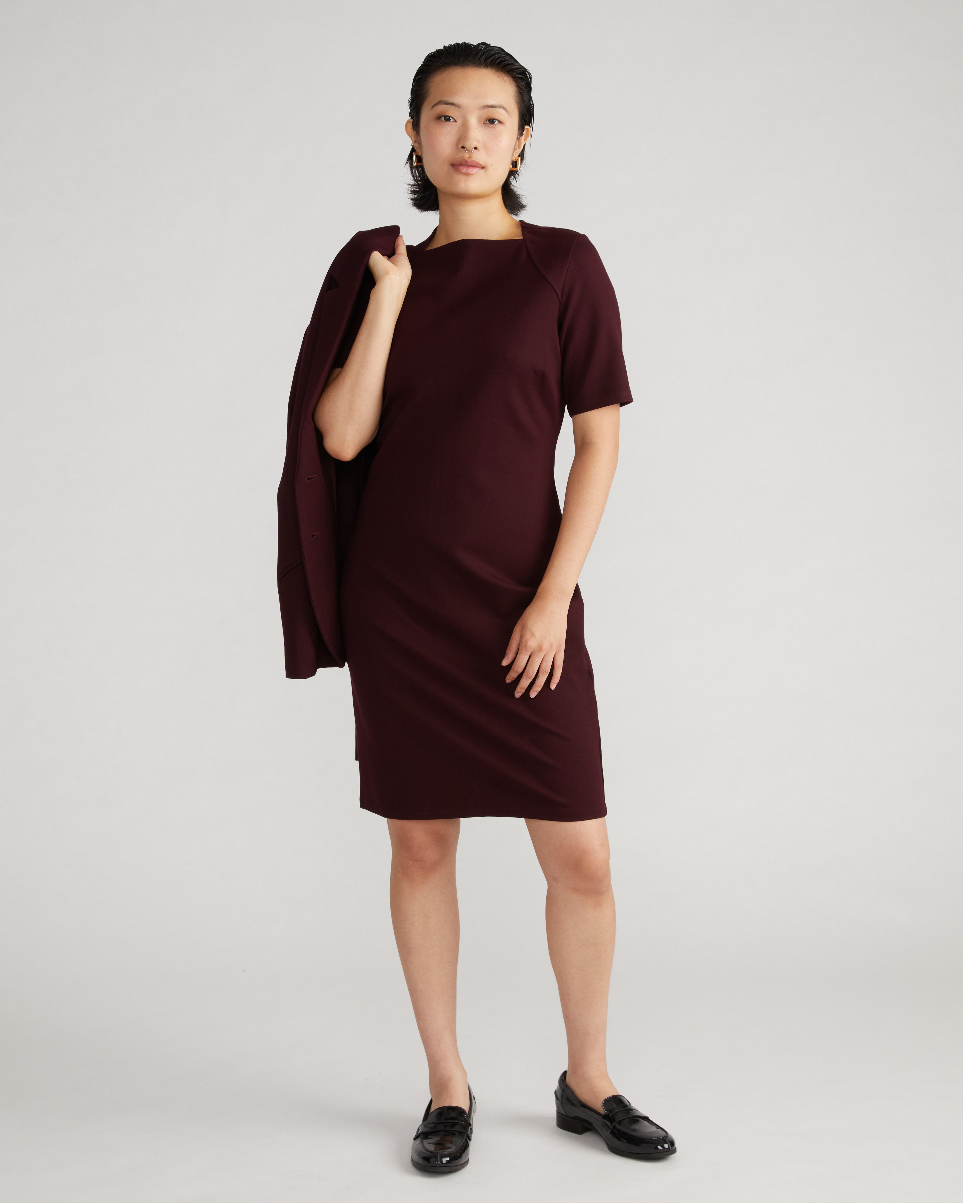 Envelope Neck Ponte Dress - / Black Cherry- Size3XL - by Universal Standard Envelope Neck Ponte Dress - / Black Cherry- Size3XL - by Universal Standard