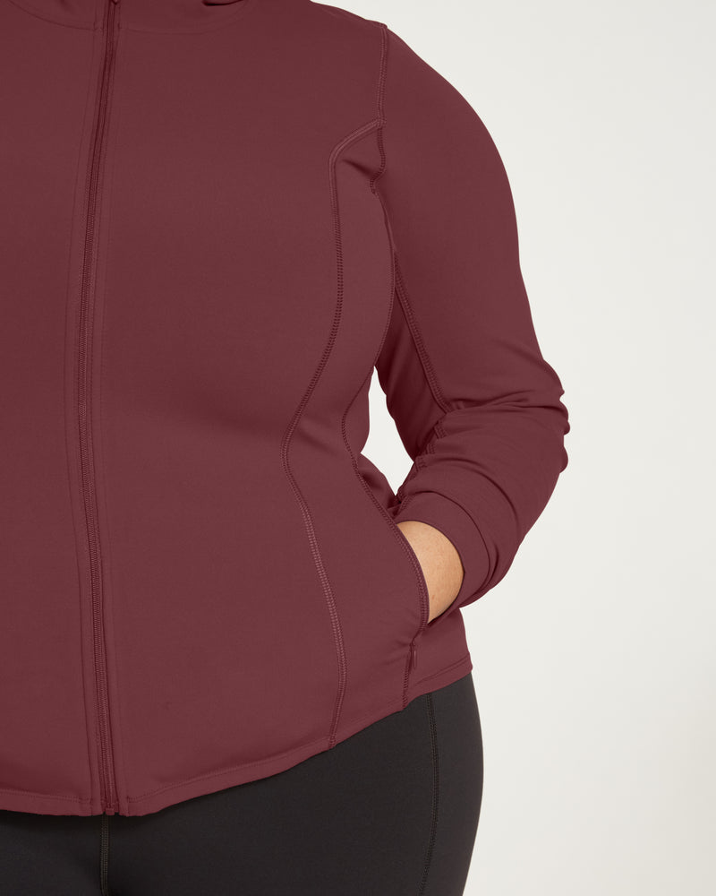 Next-to-Naked Hooded Zip Jacket - Black Cherry
