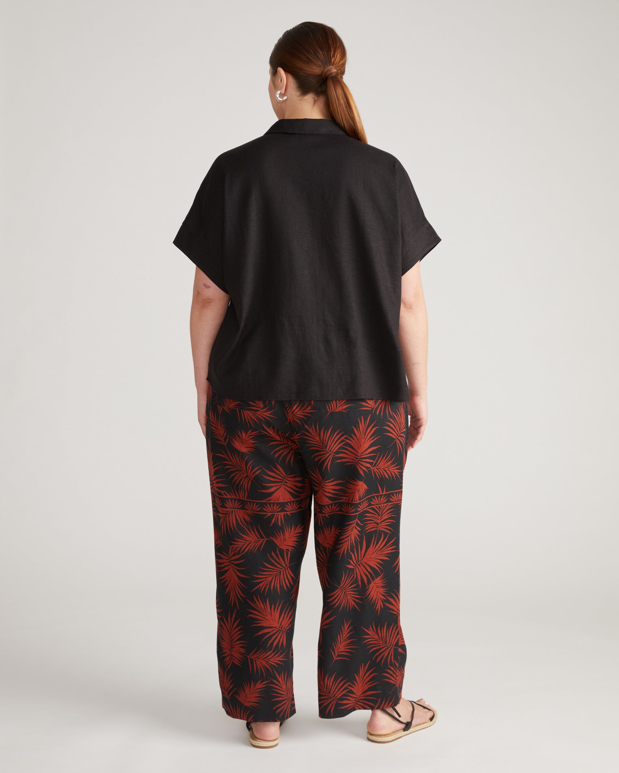 Iris Linen Easy Pull-On Pants - Bohem Print