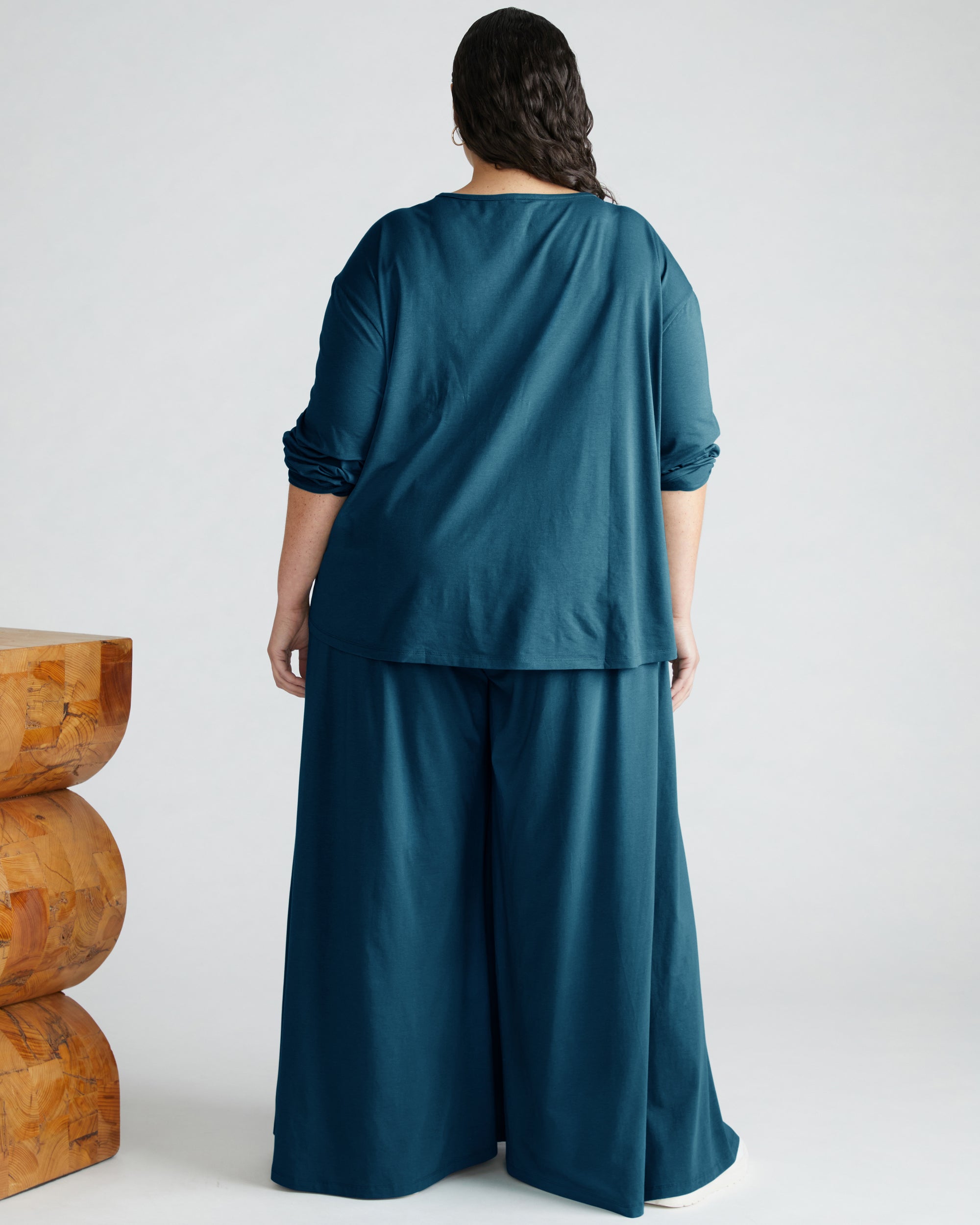 Isadora Wide Leg Lounge Pants - Deep Sea