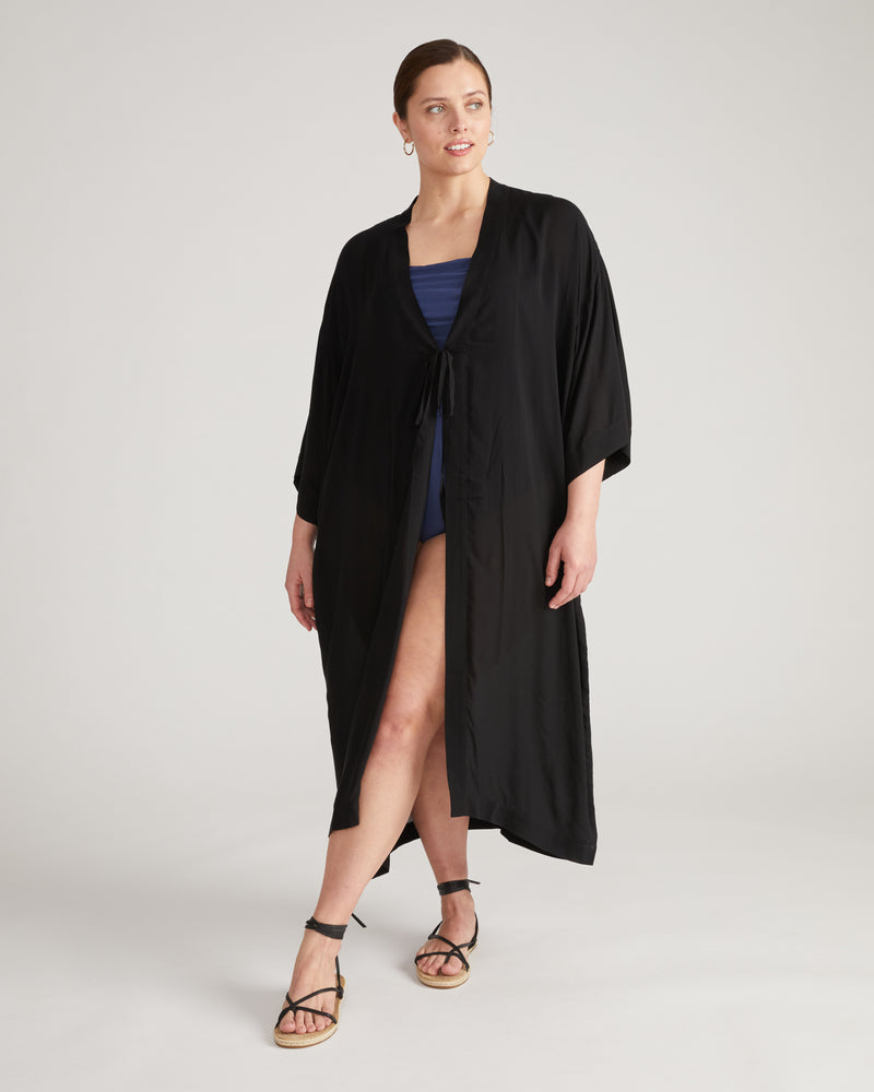 Kiani Voile Robe - Black