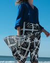 Villa Linen Wrap Culottes - Ink Bloom Print