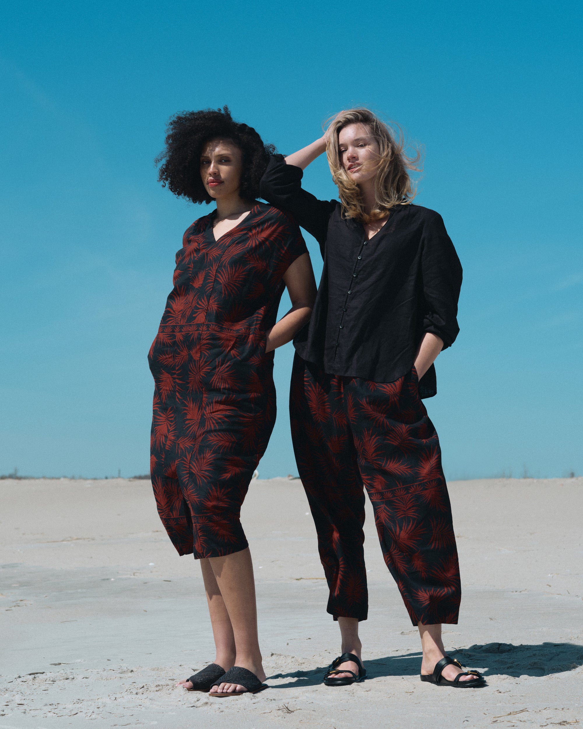 Iris Linen Easy Pull-On Pants - Bohem Print