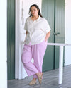 Iris Linen Easy Pull-On Pants - Lilac