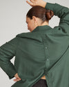 Button Back Linen Polo Shirt - Luscious Green