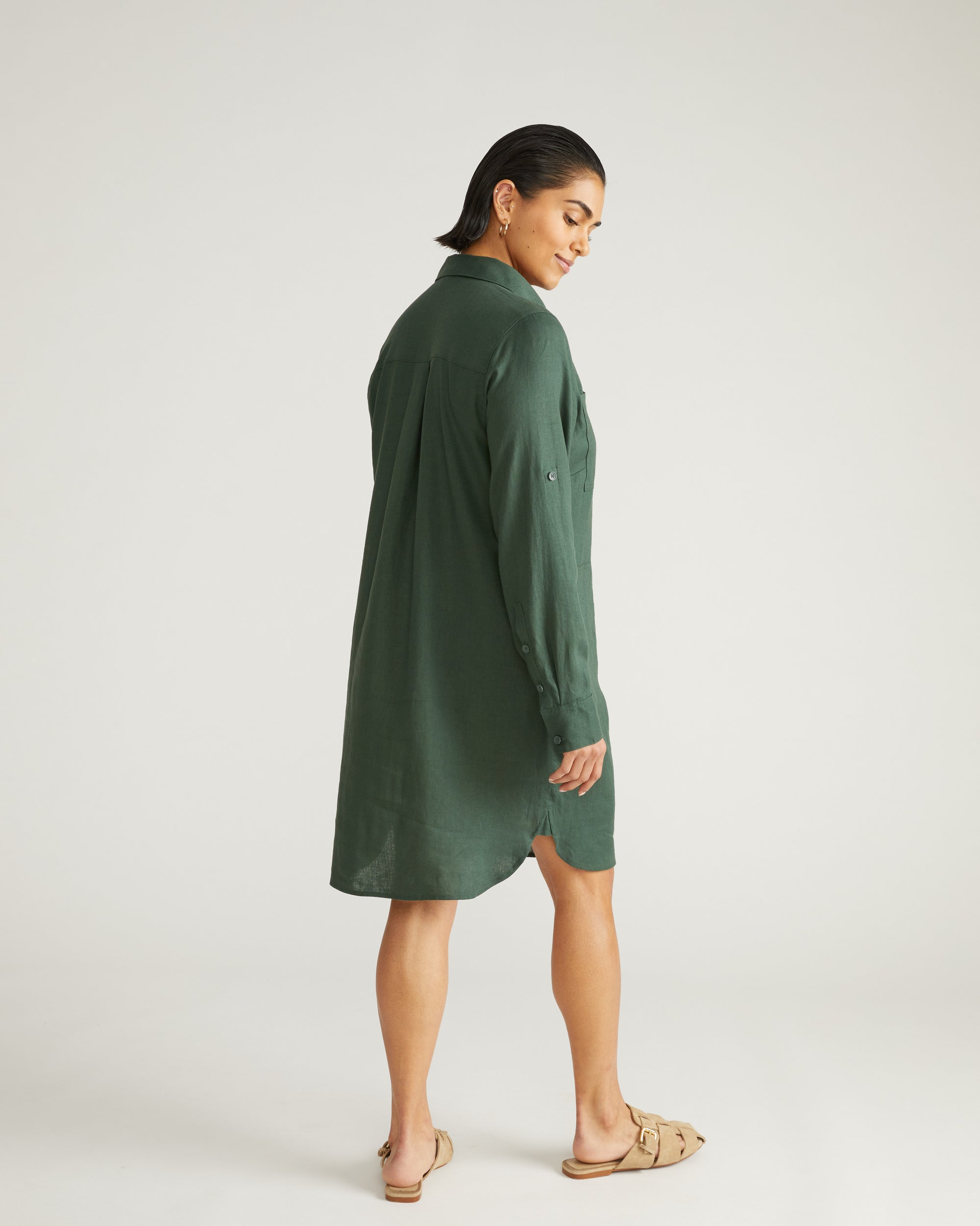 Linen Rubicon Shirtdress - Luscious Green