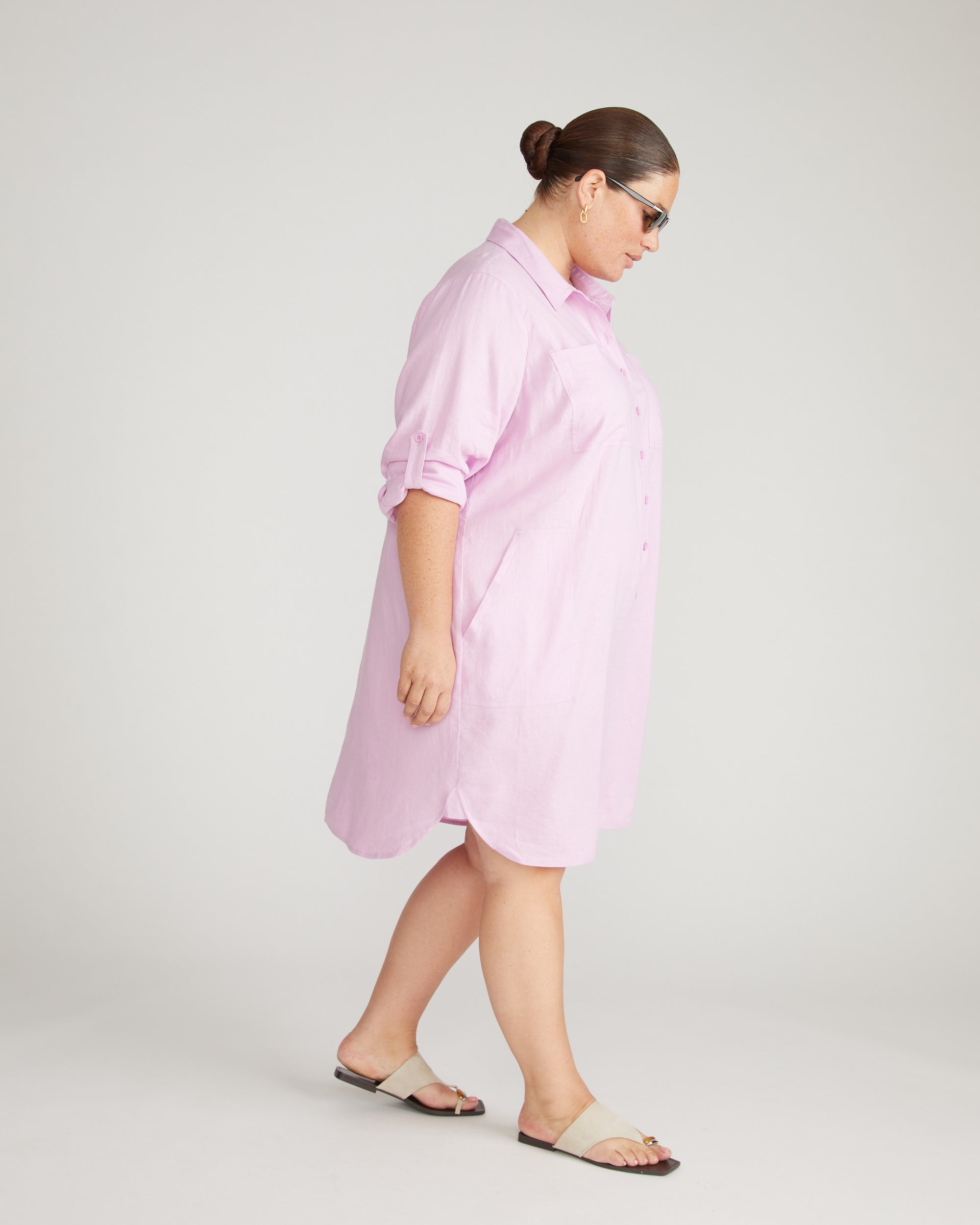 Linen Rubicon Shirtdress - Lilac