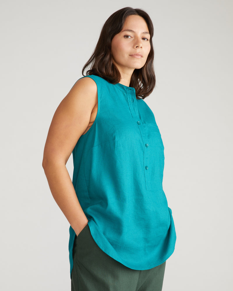 Cameo Linen Tunic - Aurora
