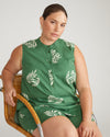 Cameo Linen Tunic - Beachgrass Print in Green