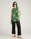 Cameo Linen Tunic - Beachgrass Print in Green