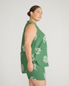 Cameo Linen Tunic - Beachgrass Print in Green