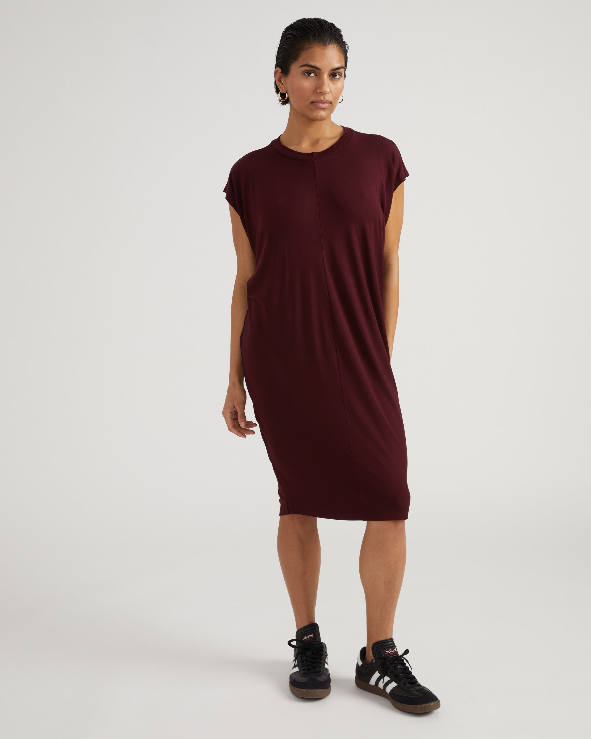 Carrea Relaxed Liquid Jersey Dress - Black Cherry