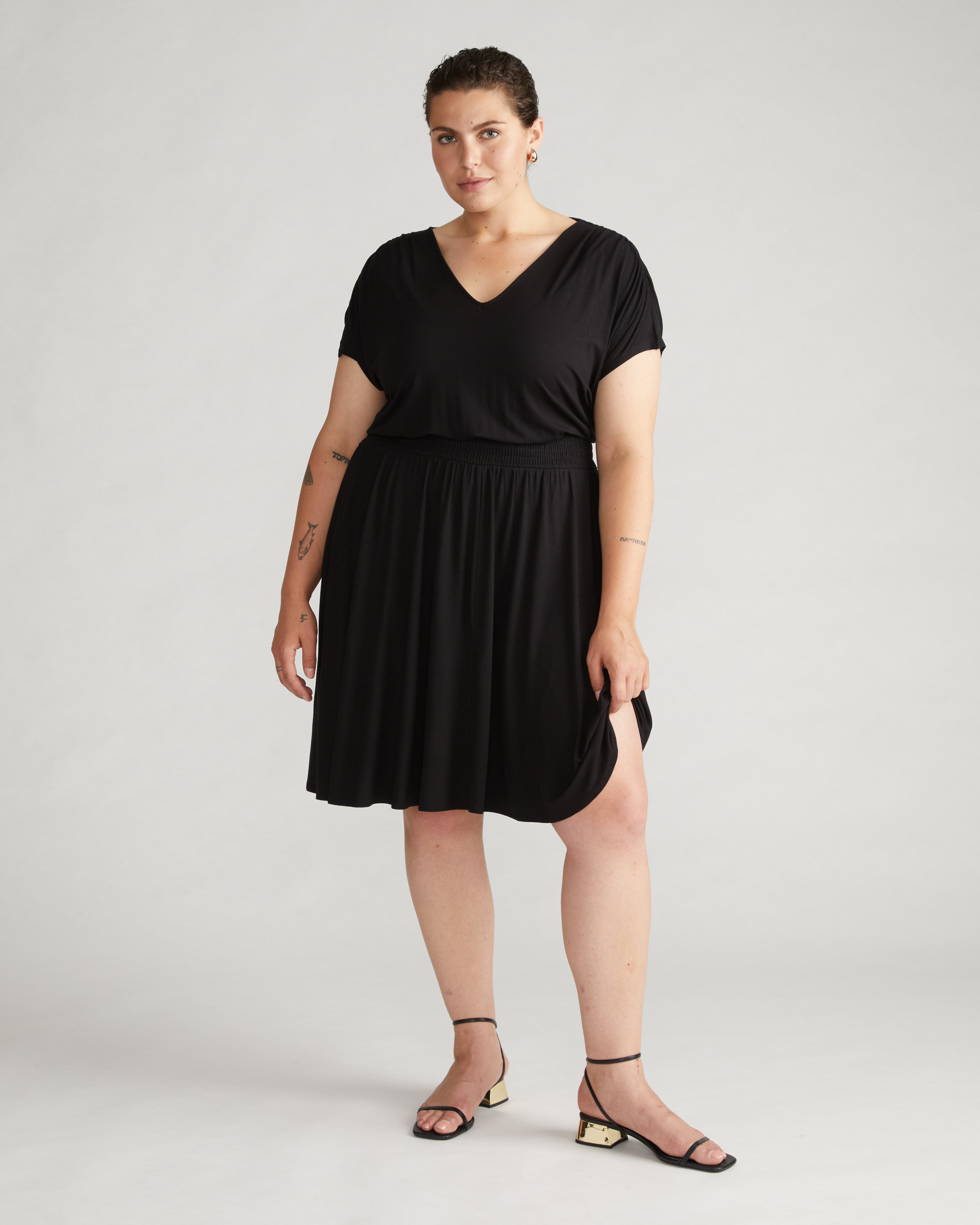 Minetta Liquid Jersey Dress - Black – Universal Standard