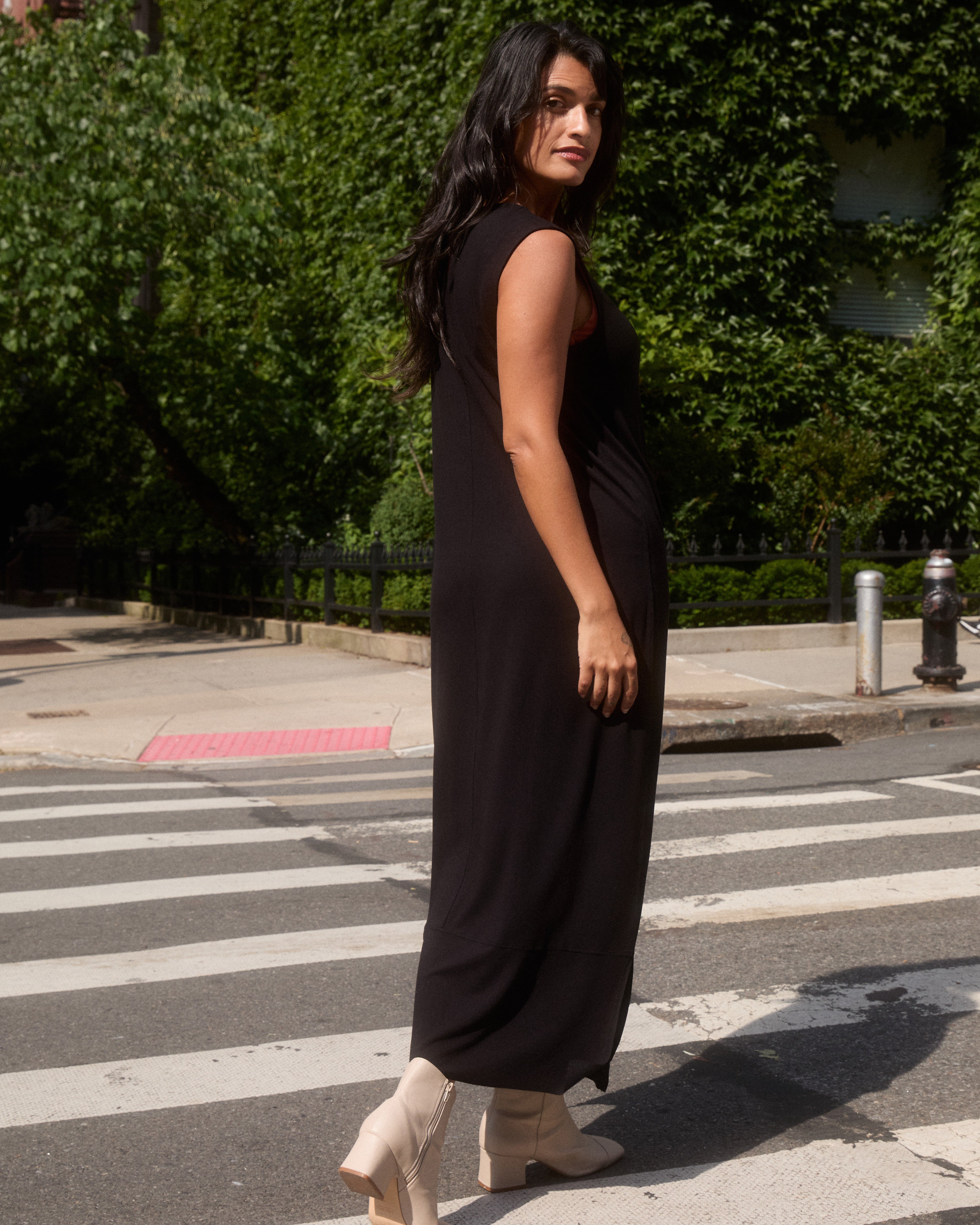 Claremont Liquid Jersey Sheath Dress - Black – Universal Standard