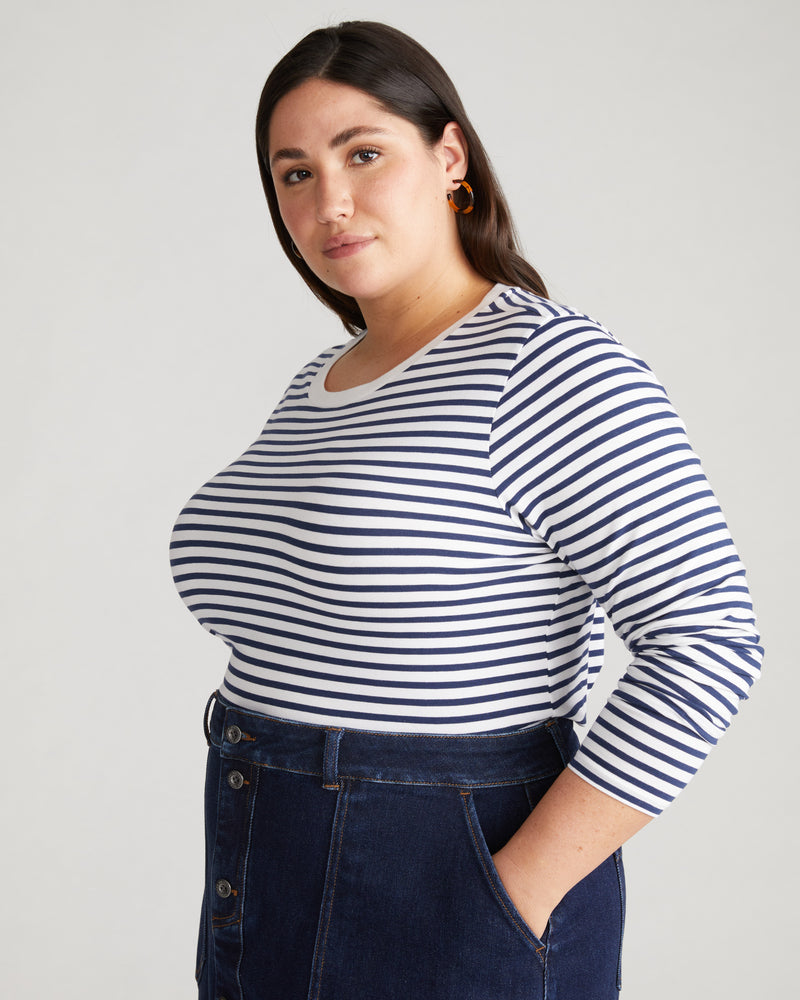 Long Sleeve Tee Rex - White/Cenote Stripe