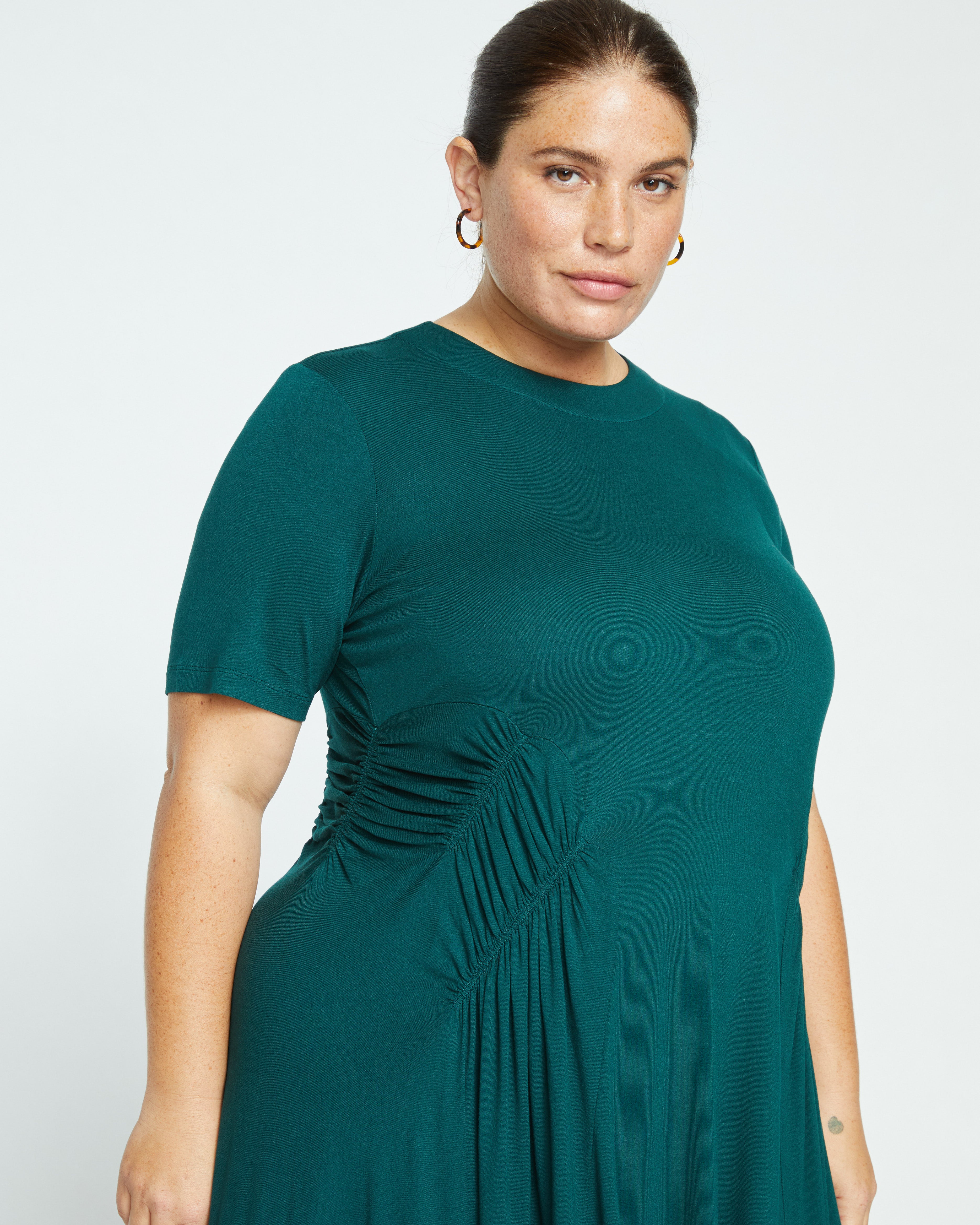 Devi Liquid Jersey Dress - Forest Green Universal Standard Devi Liquid Jersey Dress - Forest Green Universal Standard