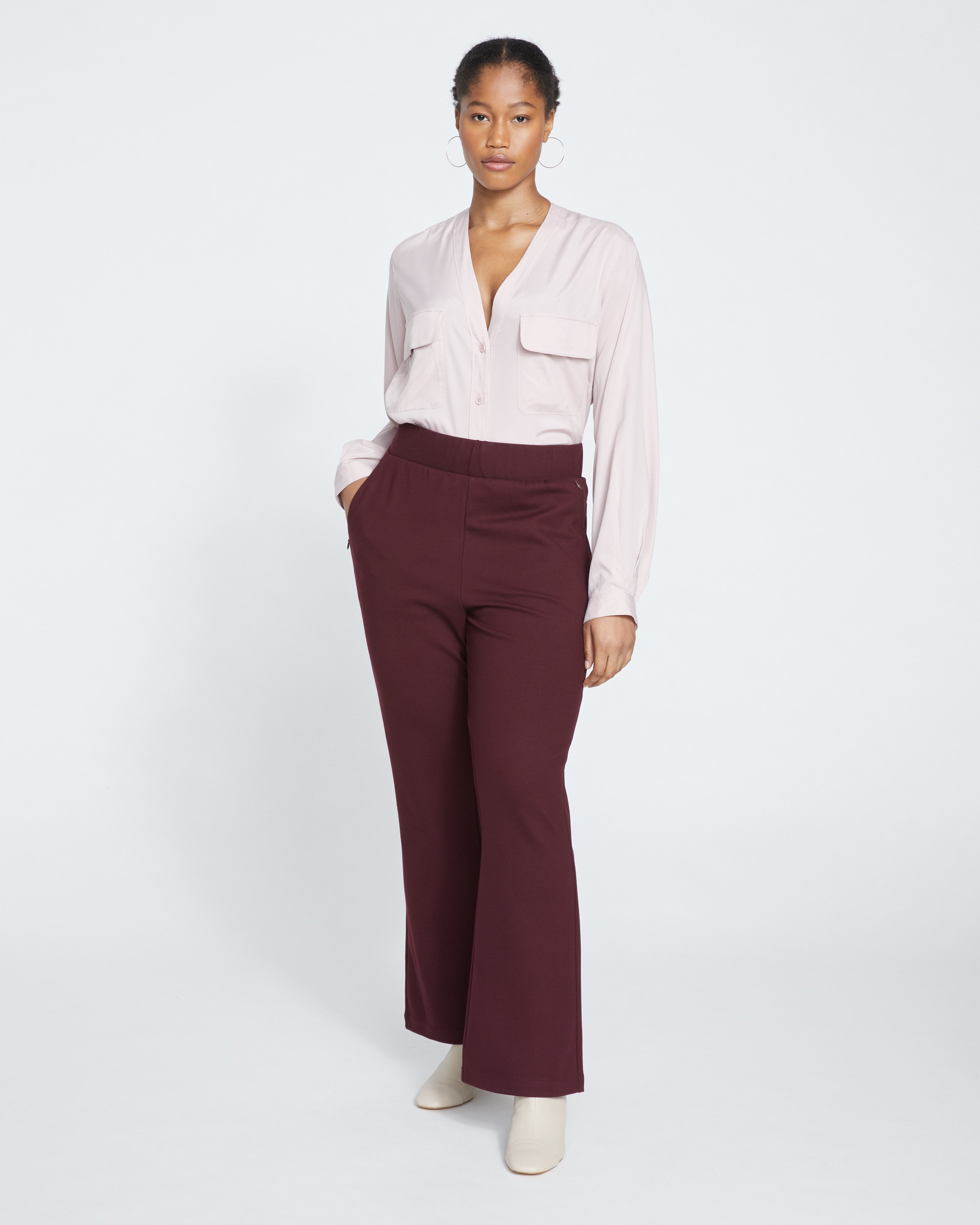 Pull On Bootcut Ponte Pants